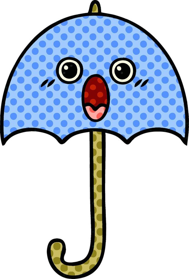 comic book style cartoon umbrella vector