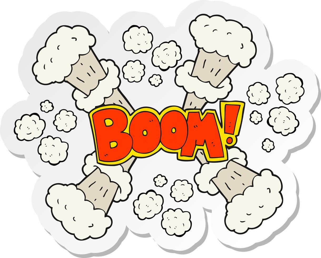 sticker of a cartoon explosion vector