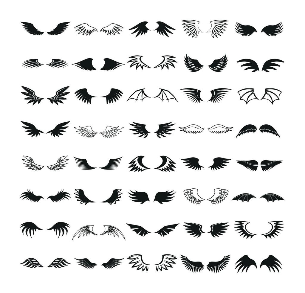 Wings Icons Collection vector