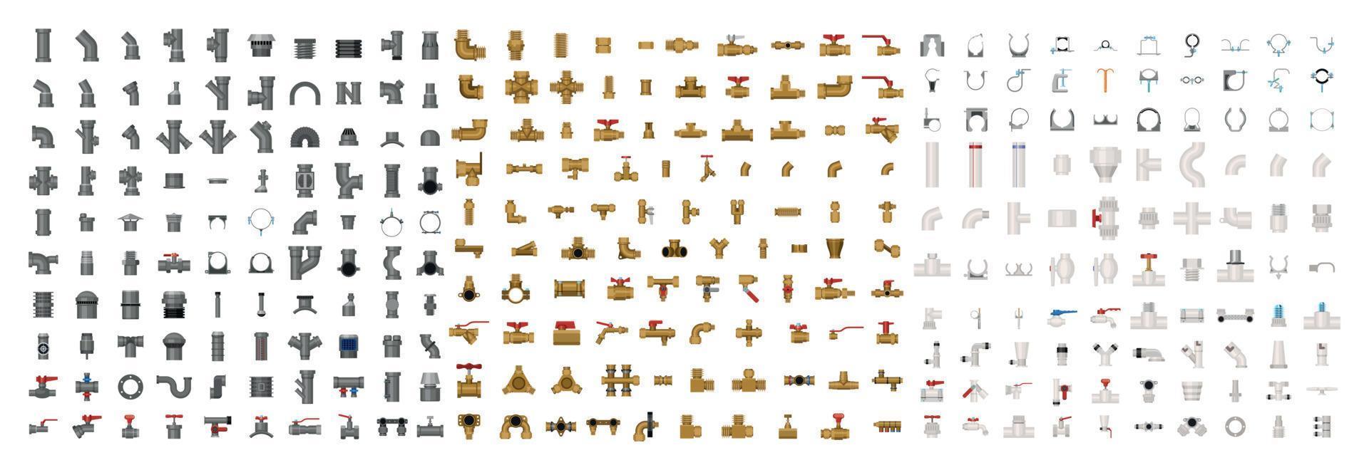 Collection of Plumbing Pipes vector