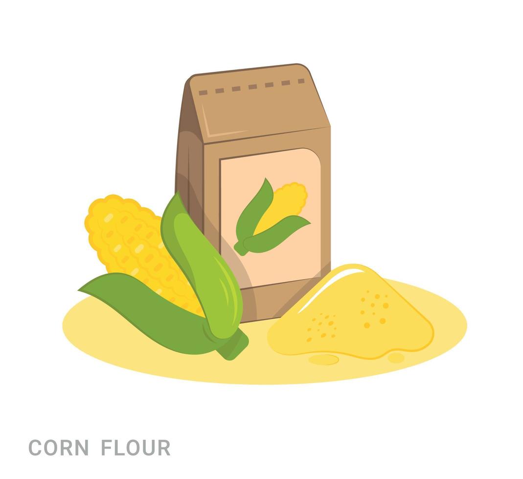 Vector Illustration of Corn Flour