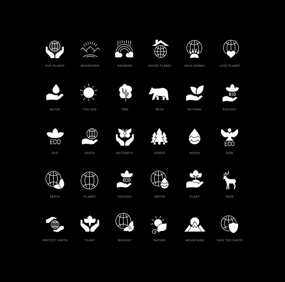 Vector Simple Icons of World Environment Day