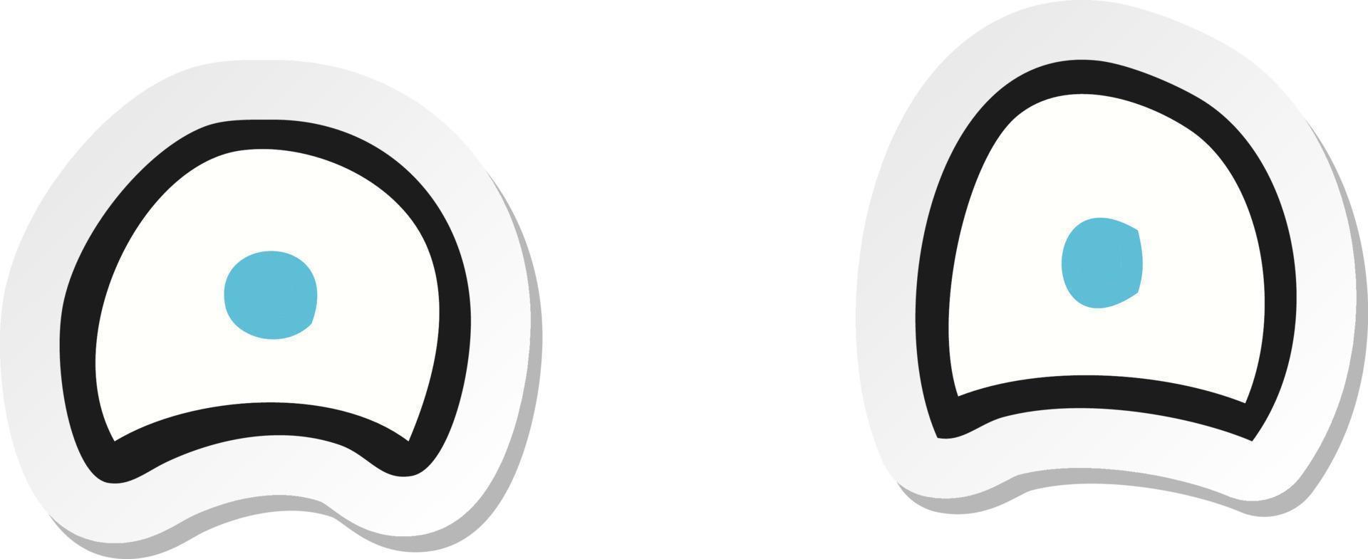 sticker of a simple cartoon eyes vector