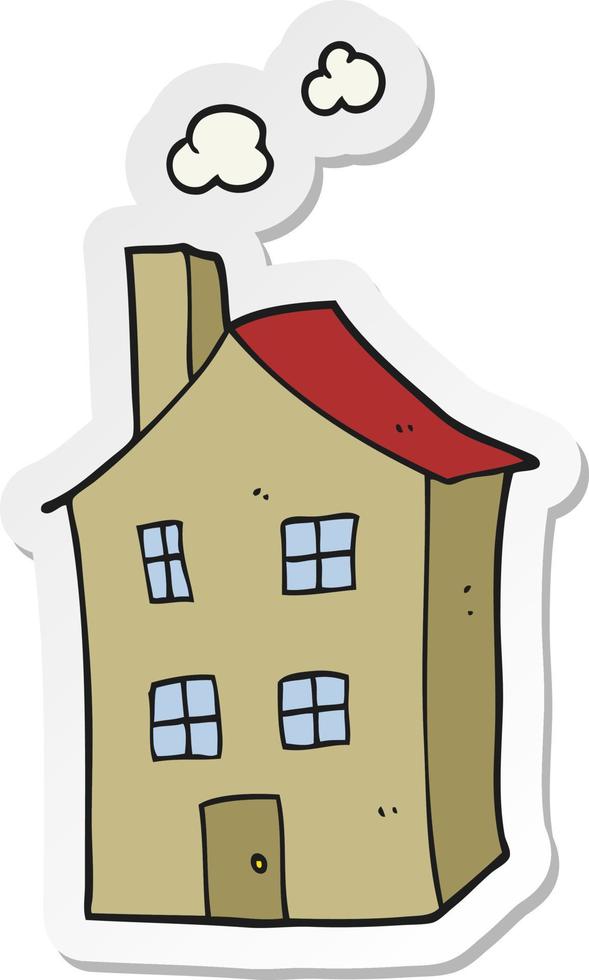 sticker of a cartoon house vector