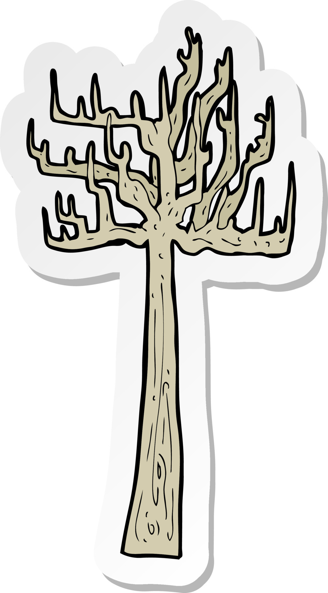 sticker of a old bare tree cartoon 10563117 Vector Art at Vecteezy