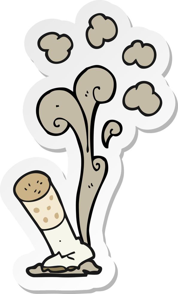 sticker of a cartoon cigarette vector