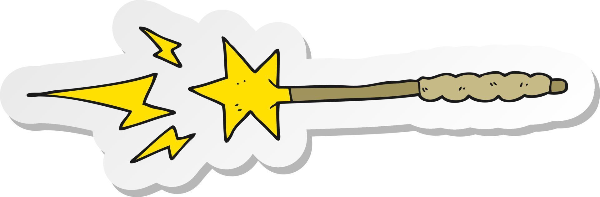 sticker of a cartoon magic wand vector
