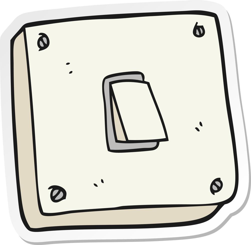 pegatina de un interruptor de luz de dibujos animados vector