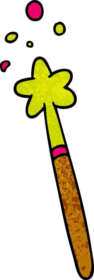 textured cartoon doodle of a magic wand vector