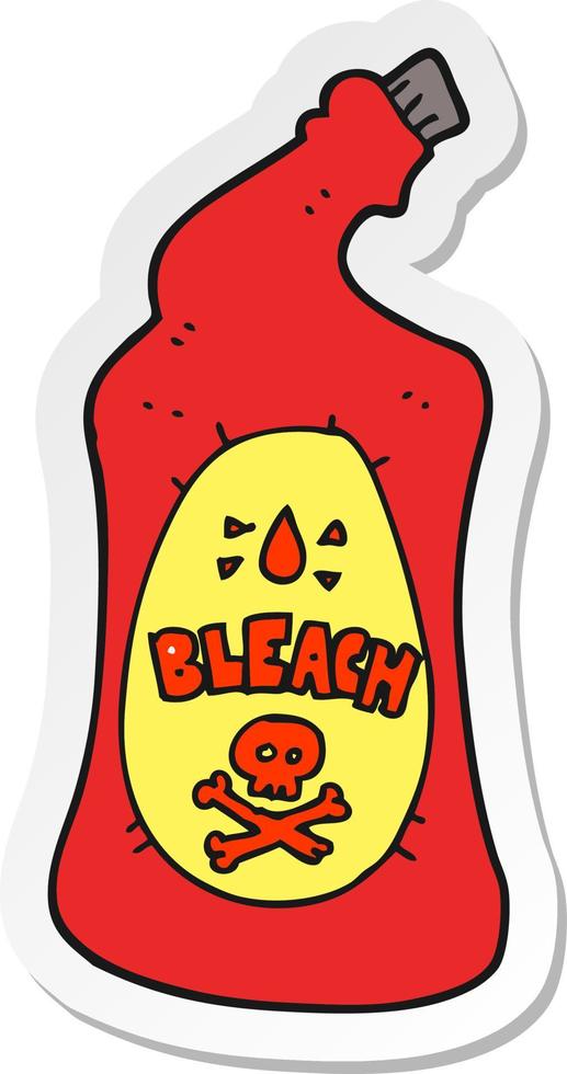 sticker of a cartoon bleach bottle vector