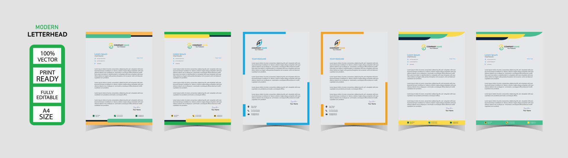 Creative simple business letterhead design template vector