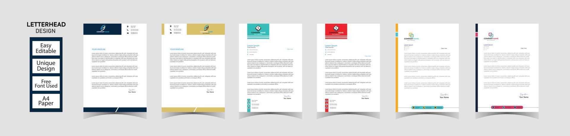 Creative Bundle Letterhead Design Template vector