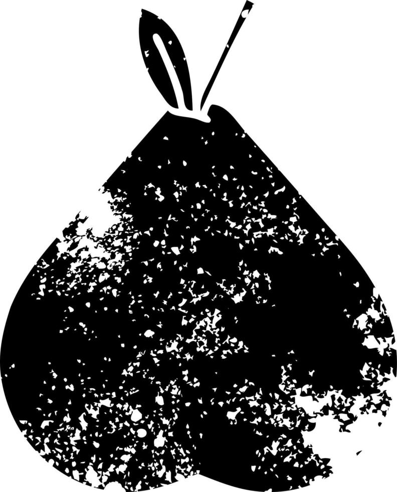 distressed symbol green pear vector