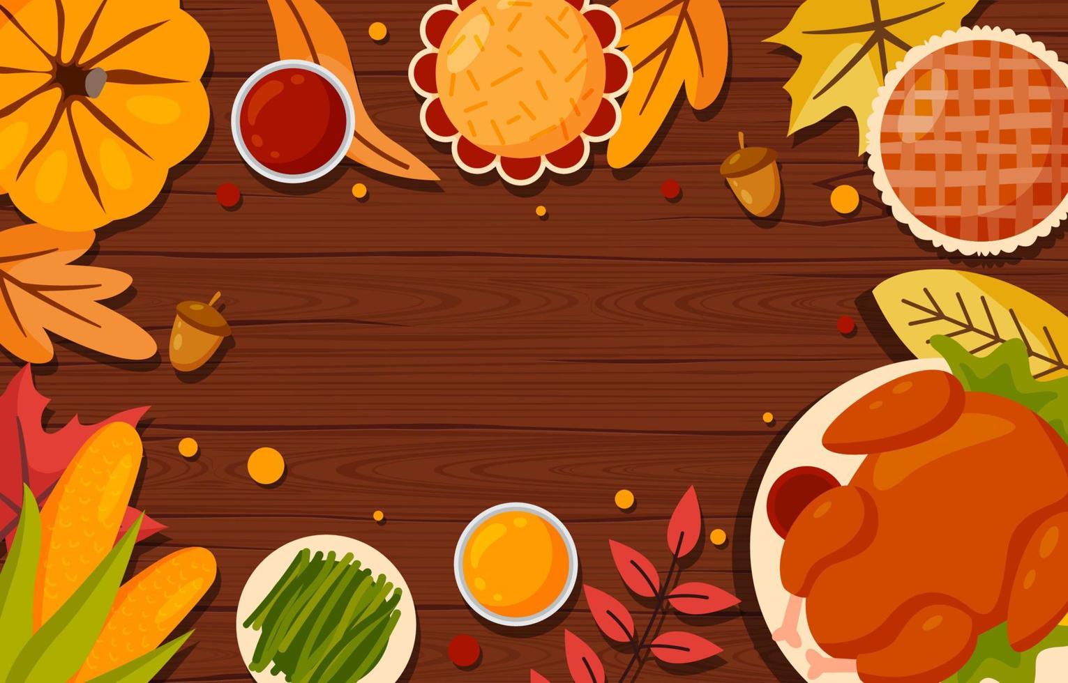 fondo de comida de acción de gracias vector