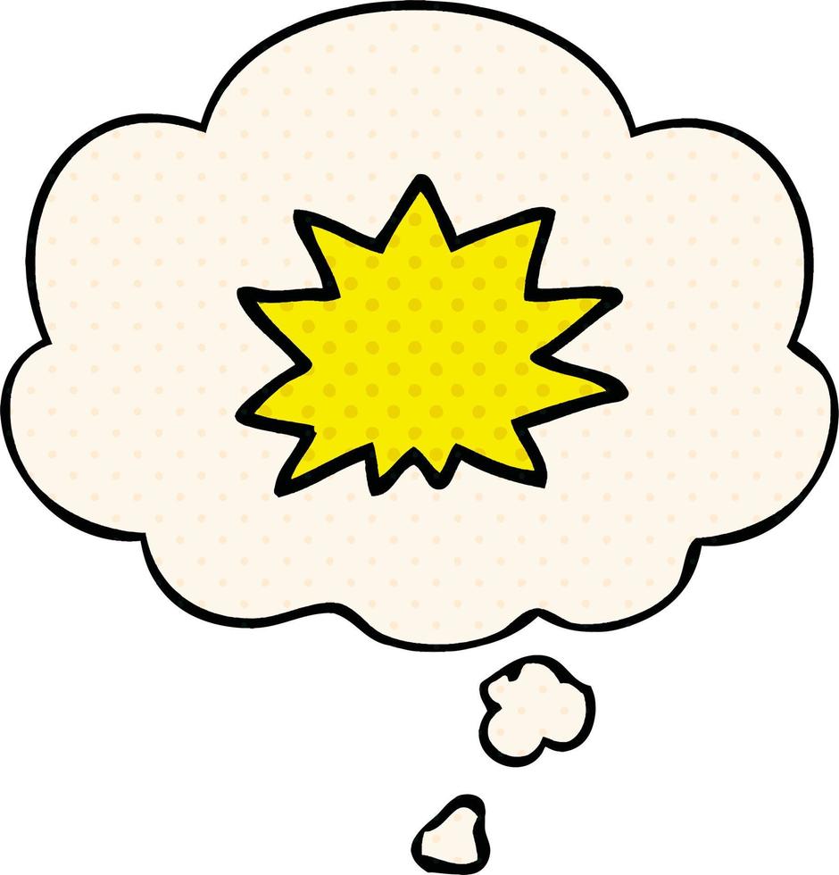 cartoon explosion and thought bubble in comic book style vector