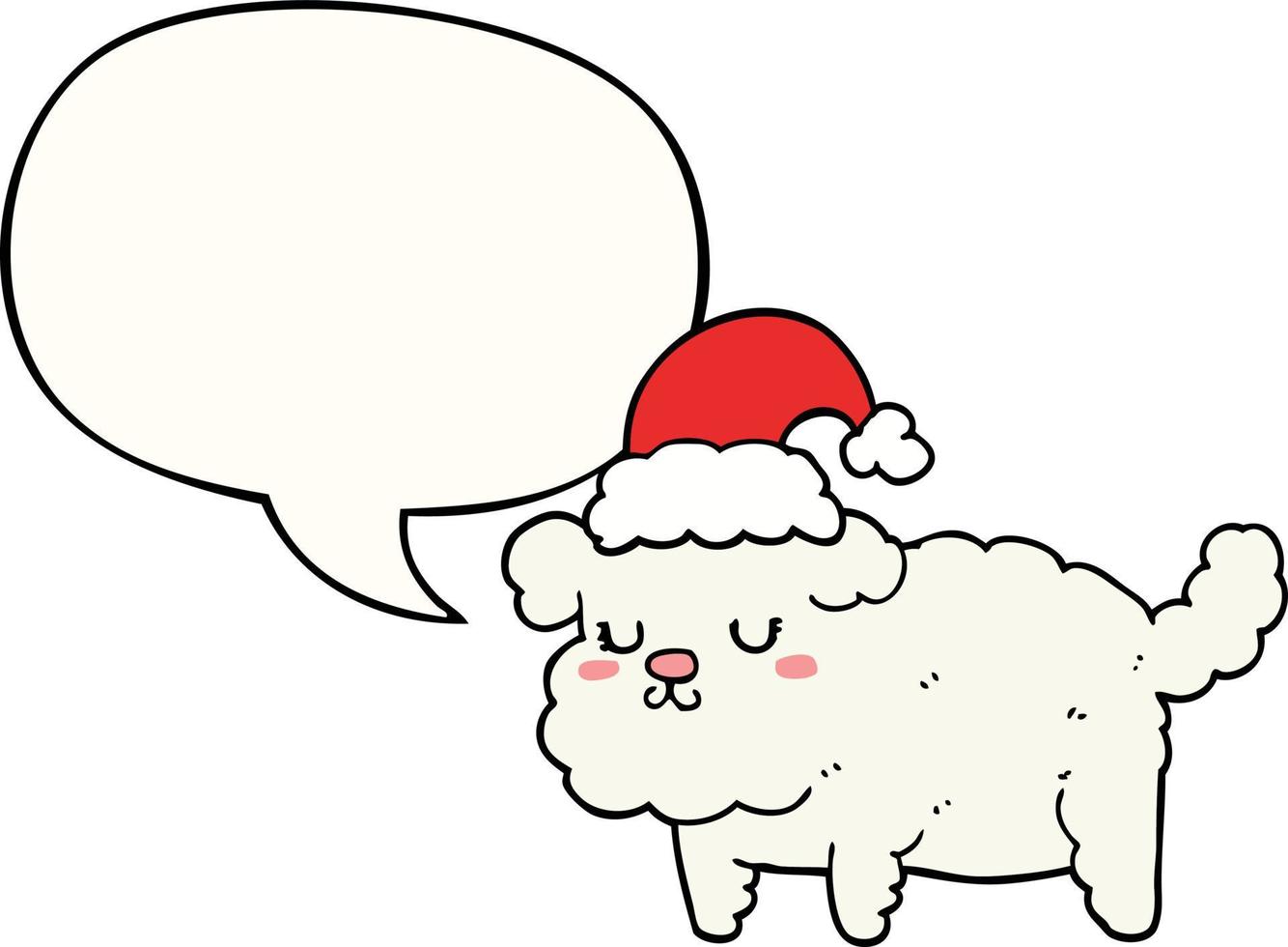 cute christmas dog and speech bubble vector