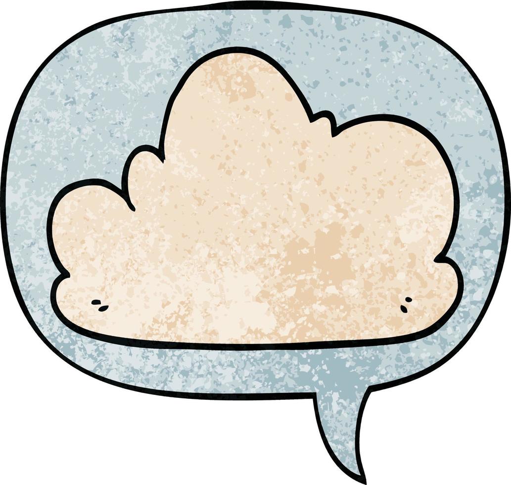 caricatura, nube, y, burbuja del discurso, en, retro, textura, estilo vector