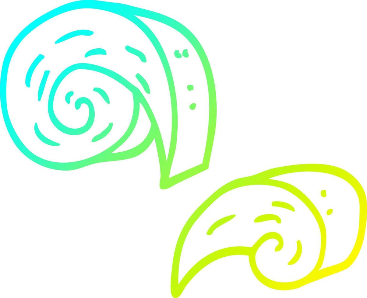 cold gradient line drawing cartoon swirl decorative elements vector