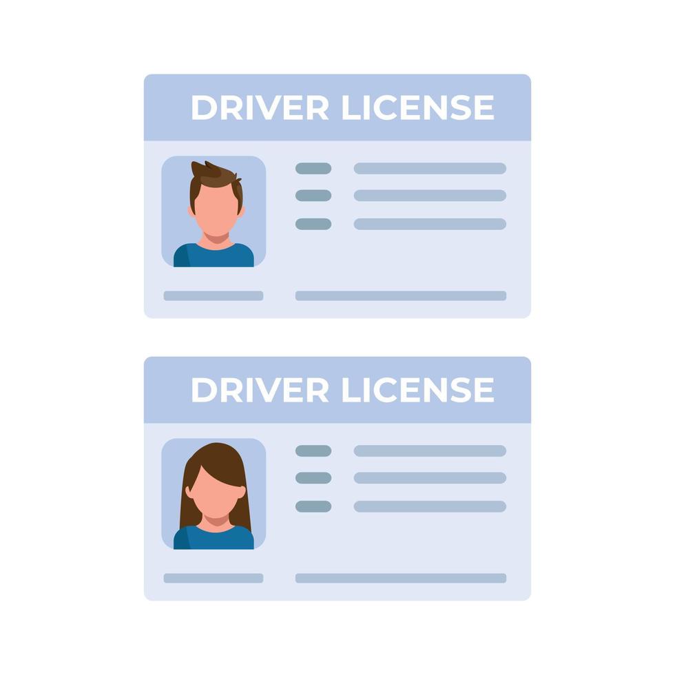 Car driver license. Identification card. vector