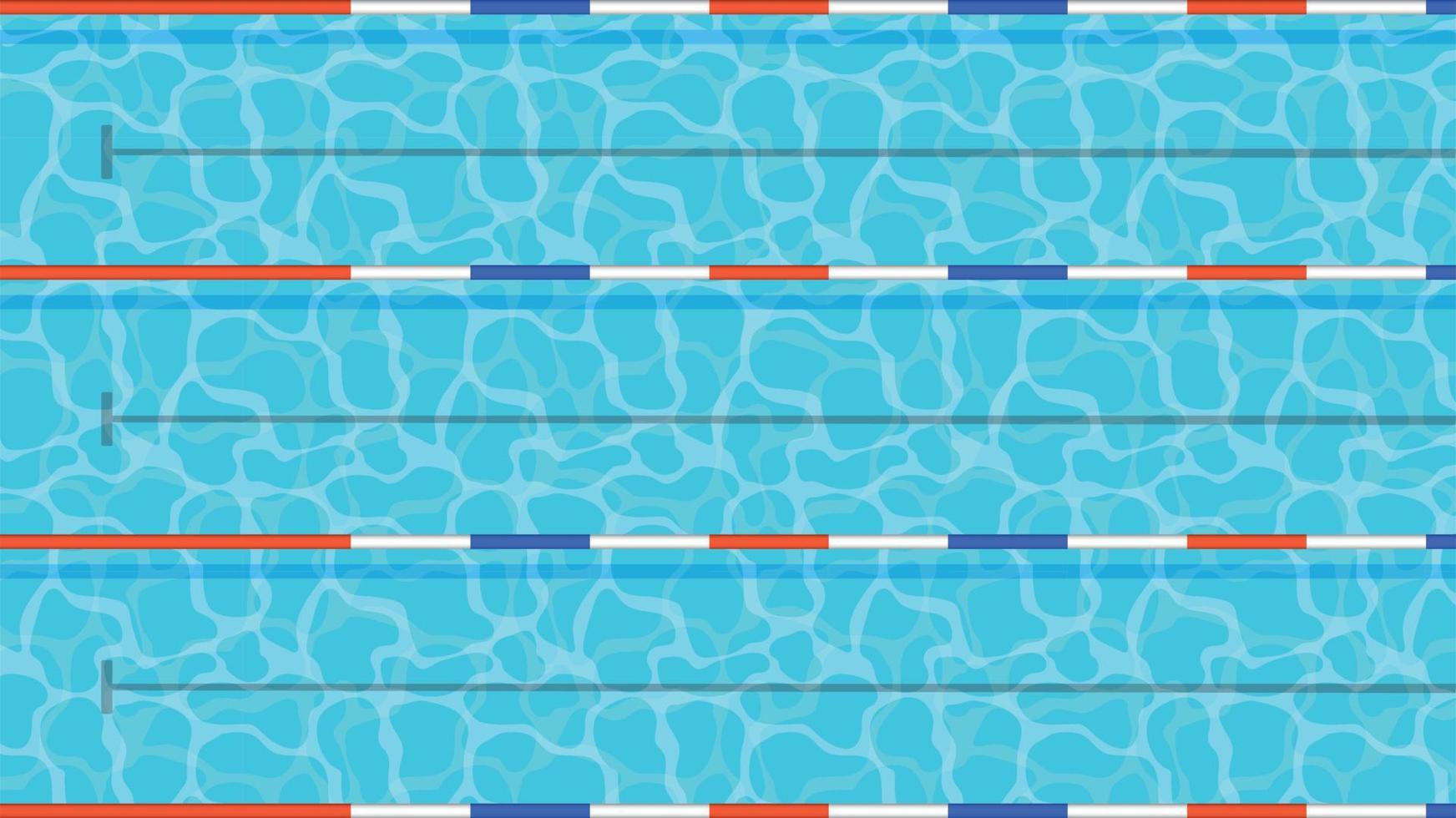 Swimming pool top view. Olympic pool swimming. Paths dip pool top view. vector