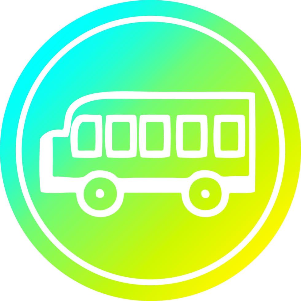 school bus circular in cold gradient spectrum vector