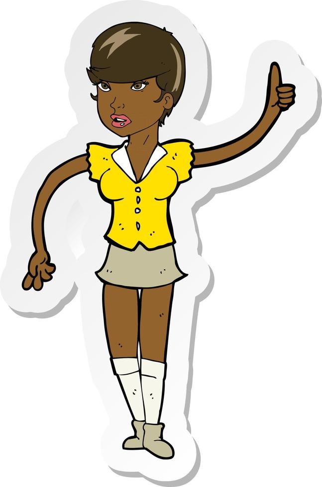 sticker of a cartoon pretty girl asking question vector