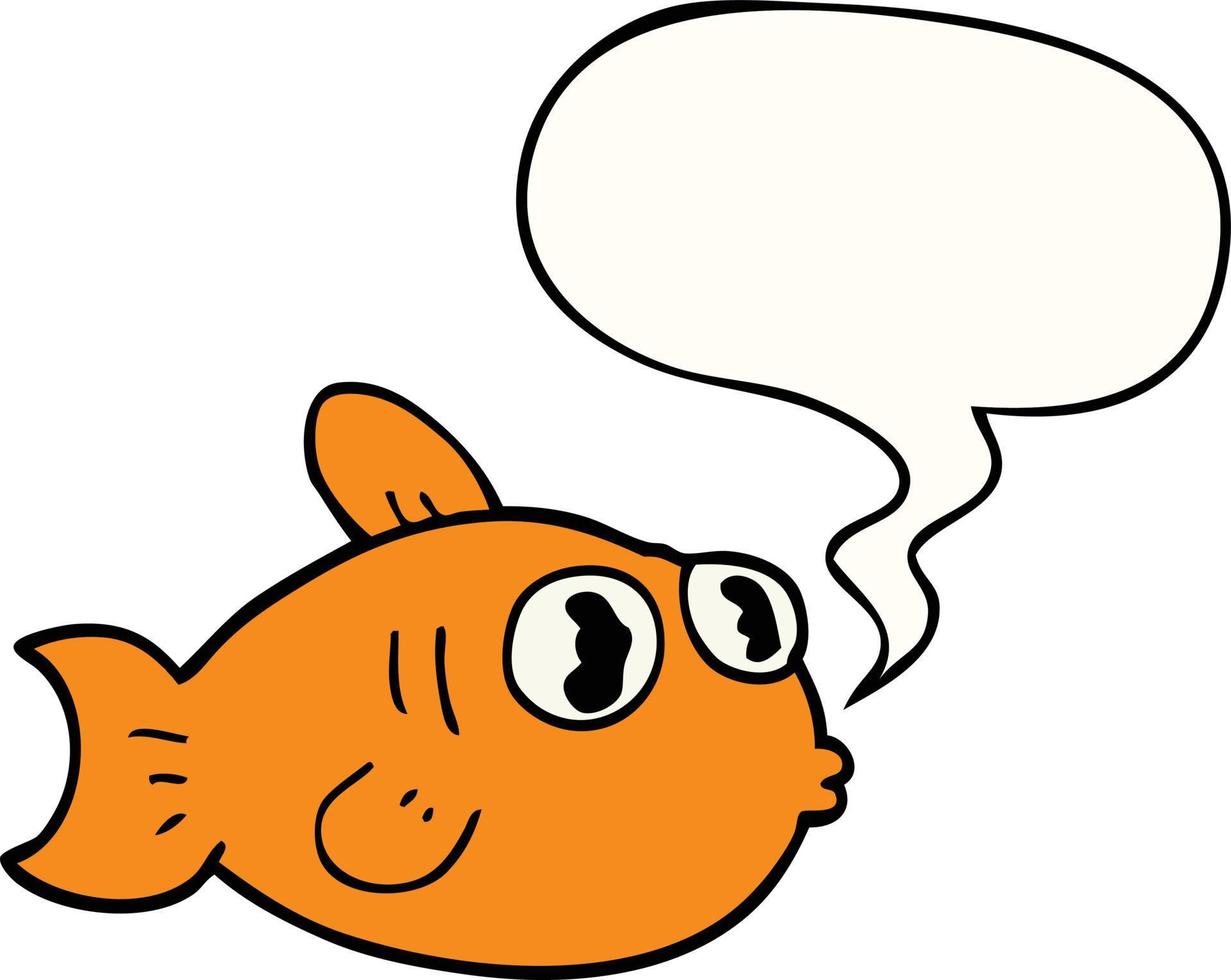 cartoon fish and speech bubble vector