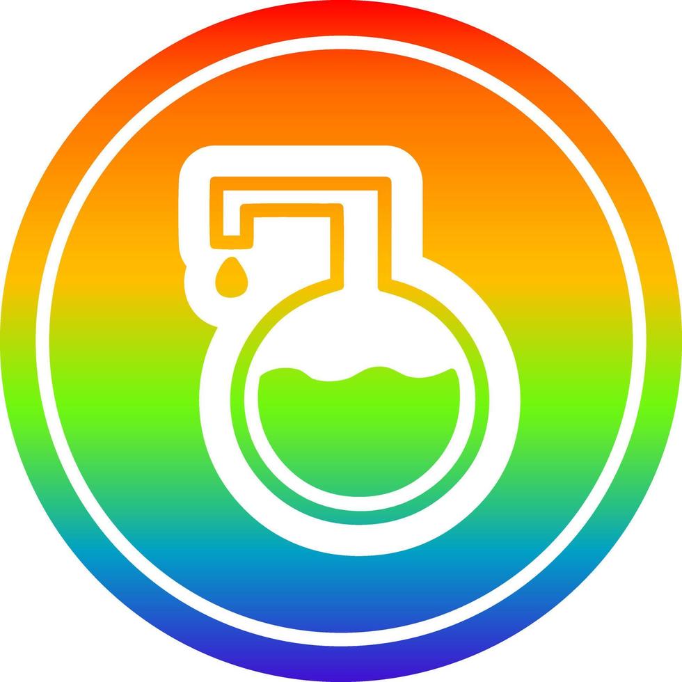 science experiment circular in rainbow spectrum vector