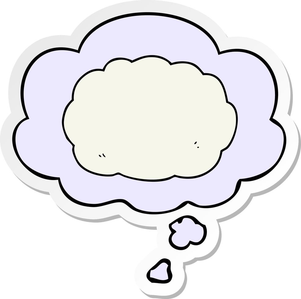 cartoon cloud and thought bubble as a printed sticker vector