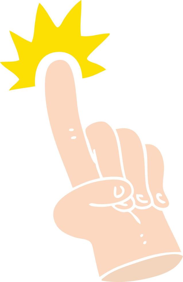 pointing finger quirky hand drawn cartoon vector
