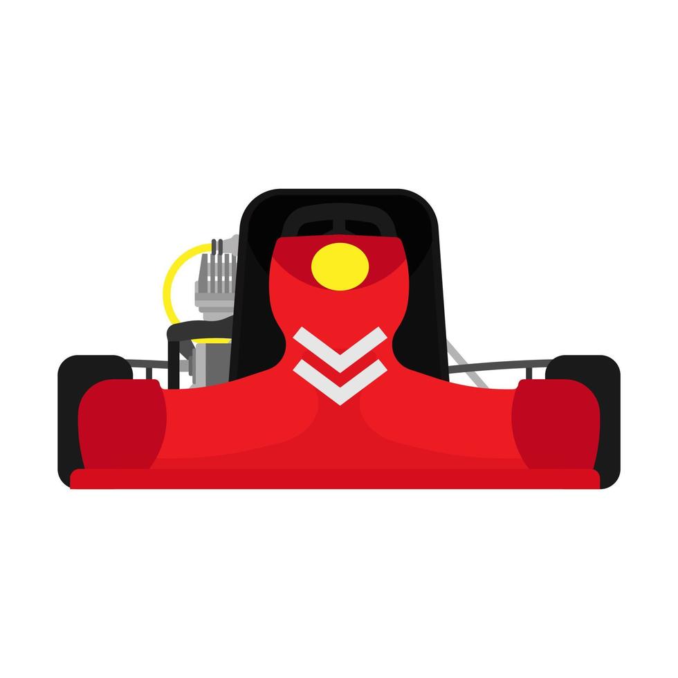Kart vector illustration red car front view. Race go cart sport vehicle  isolated. Activity cartoon extreme adventure draft 10564350 Vector Art at  Vecteezy