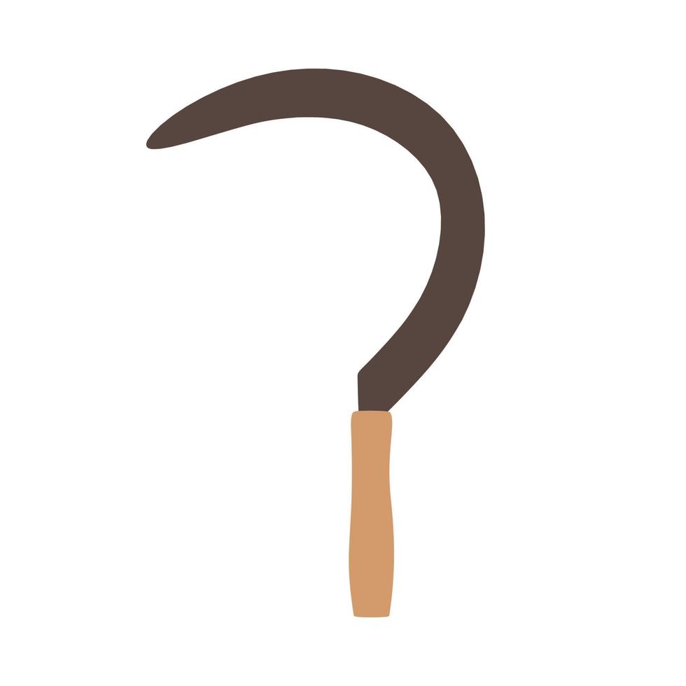 Harvesting sickle blade retro icon illustration sharp metal vector