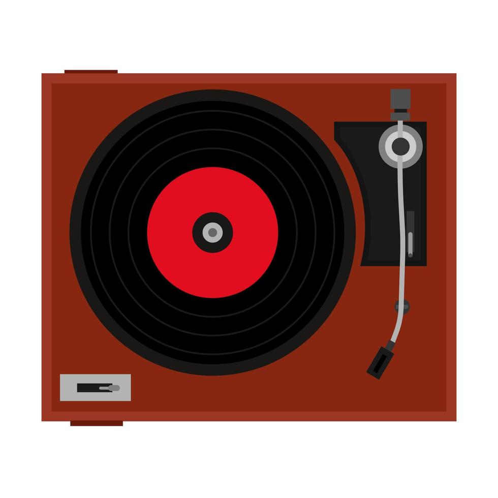 icono de vector de disco de vinilo de reproductor.