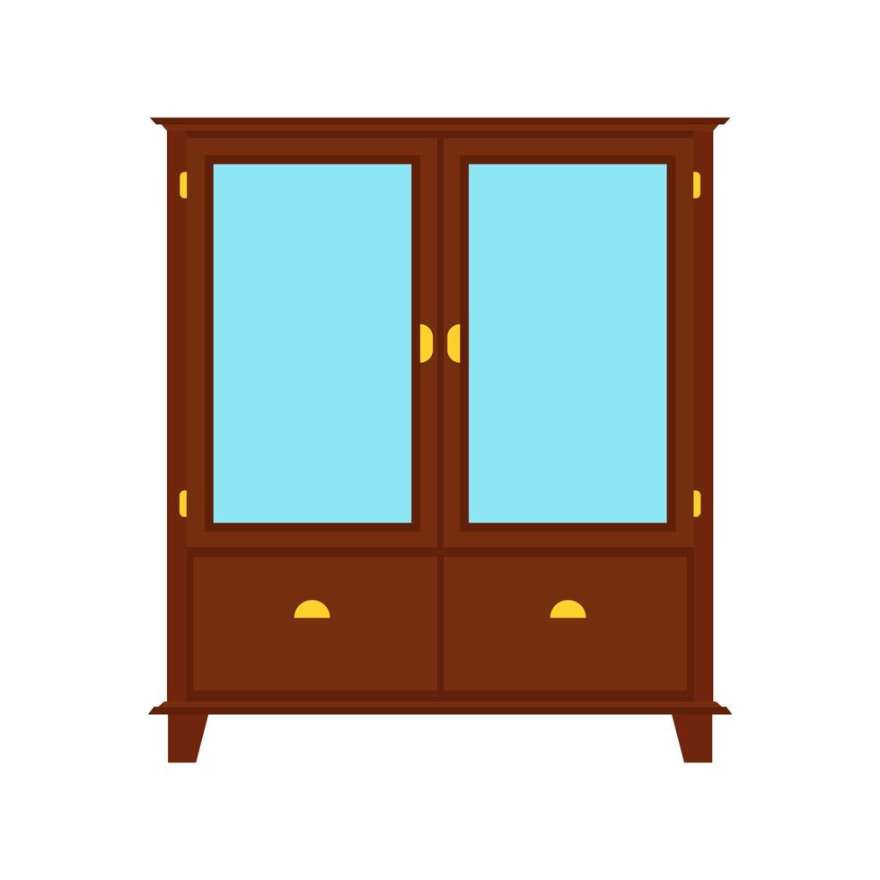 Wardrobe closet vector icon furniture shelf. Clothe cabinet interior cartoon storage. Cupboard fashion wooden drawer