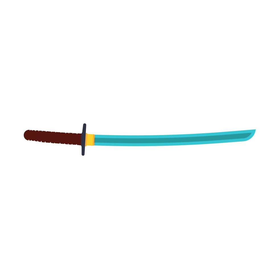 katana espada samurai hoja vector icono. guerrero arma ninja aislado blanco. Maquinilla de afeitar con mango de acero de batalla marcial