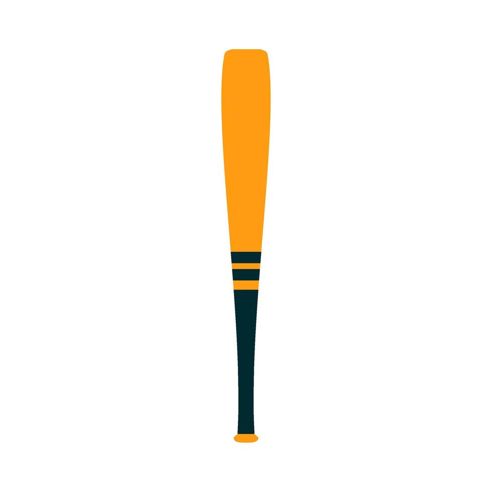 Baseball bat symbol competition element vector icon. Wooden flat silhouette sport club.