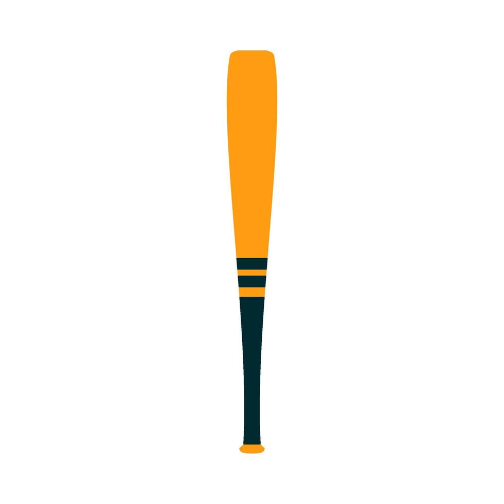 Baseball bat symbol competition element vector icon. Wooden flat silhouette sport club.