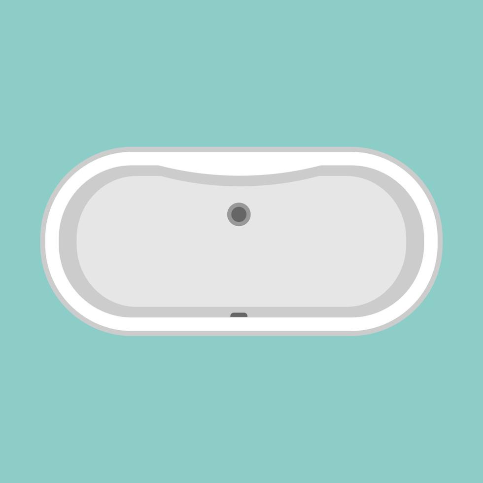 Bathtub bathroom vector icon top view design. Water hygiene cartoon interior shower relax. Ceramic laundered furniture