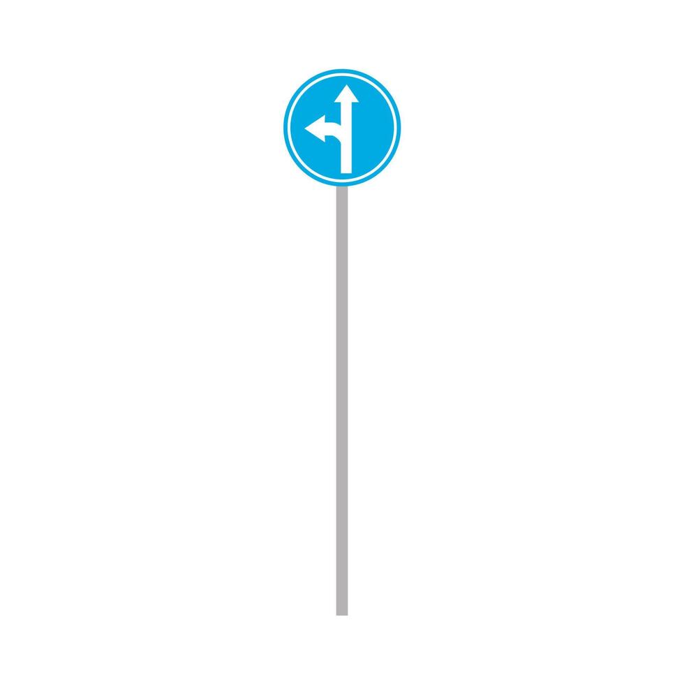 signo urbano de transporte por carretera de círculo azul. letrero de carretera de vector plano