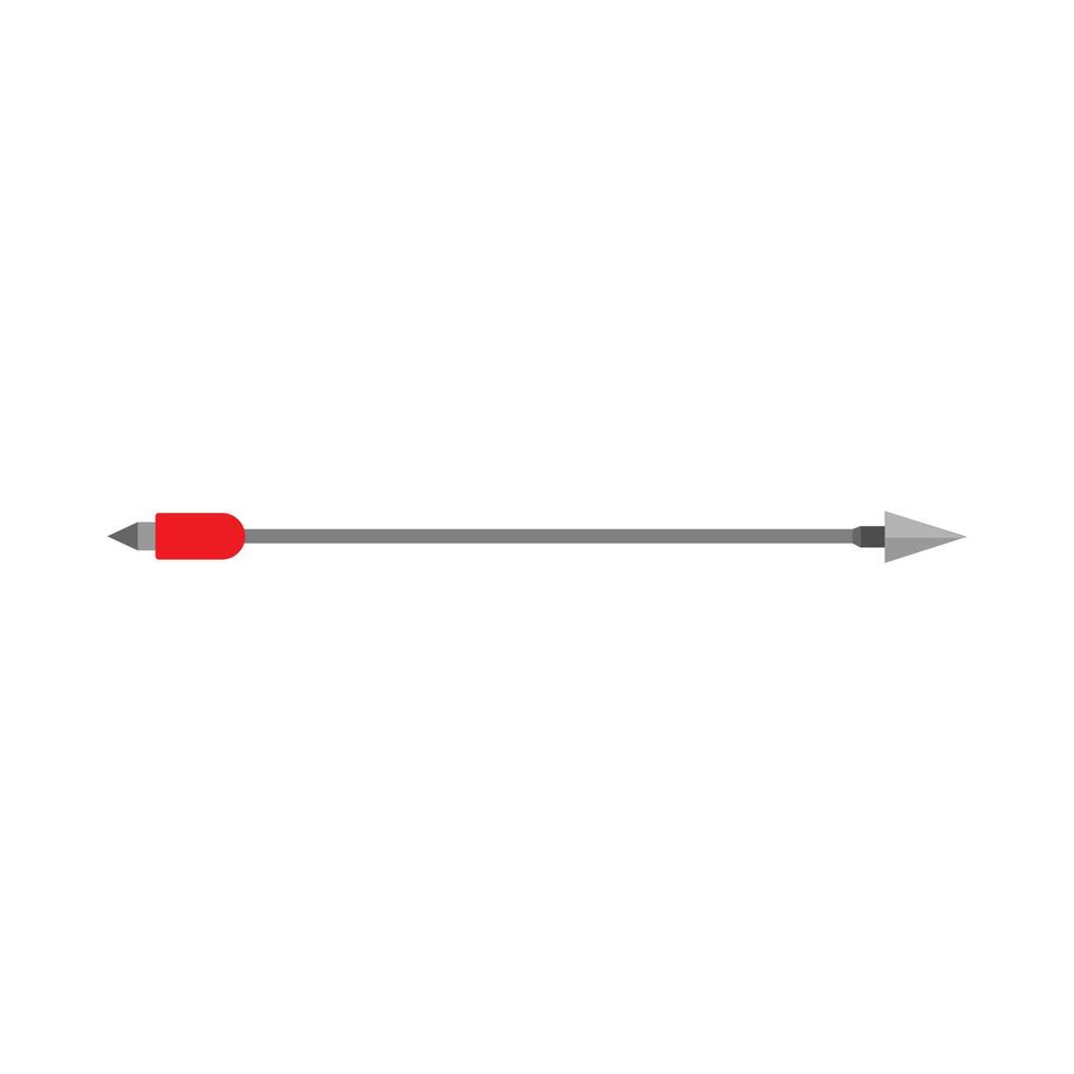 Arrow bow sign archery vector red icon. Concept equipment weapon element