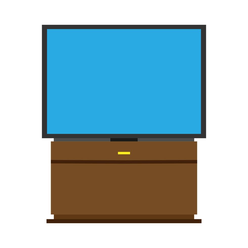 Television screen communication equipment electronic vector. TV broadcasting cinema front view flat icon vector