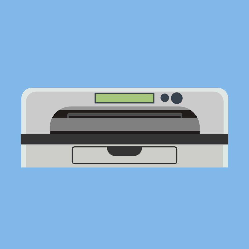 Printer office machine vector icon device design. Graphic digital ink job business pictogram simple flat electronic