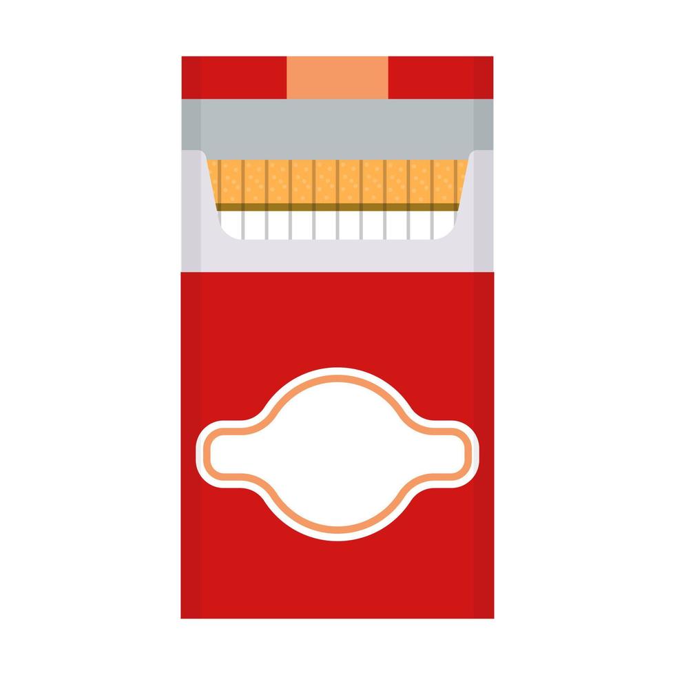Cigarette box vector icon cardboard package. Carton design tobacco container smoke pack. Rectangle brand open fold