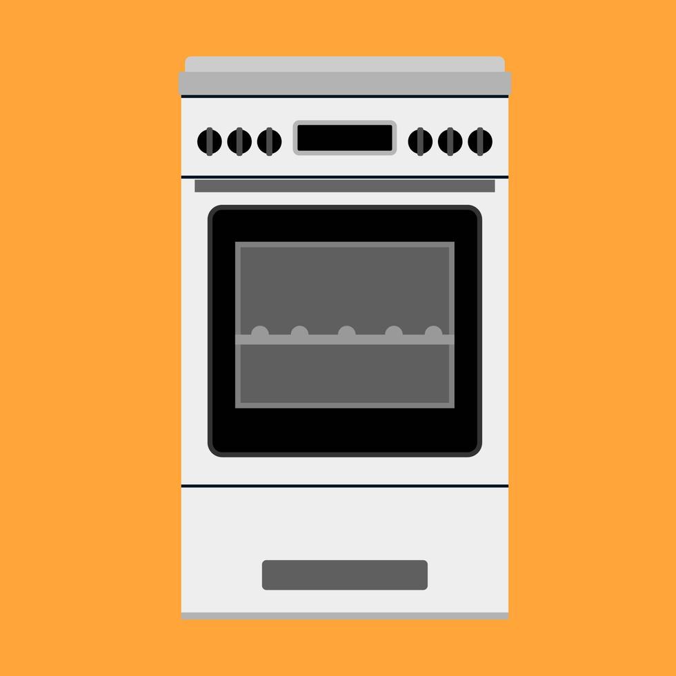 horno vector ilustración aparato cocina cocina. icono estufa equipo comida domestica. utensilios de cocina chef power machine