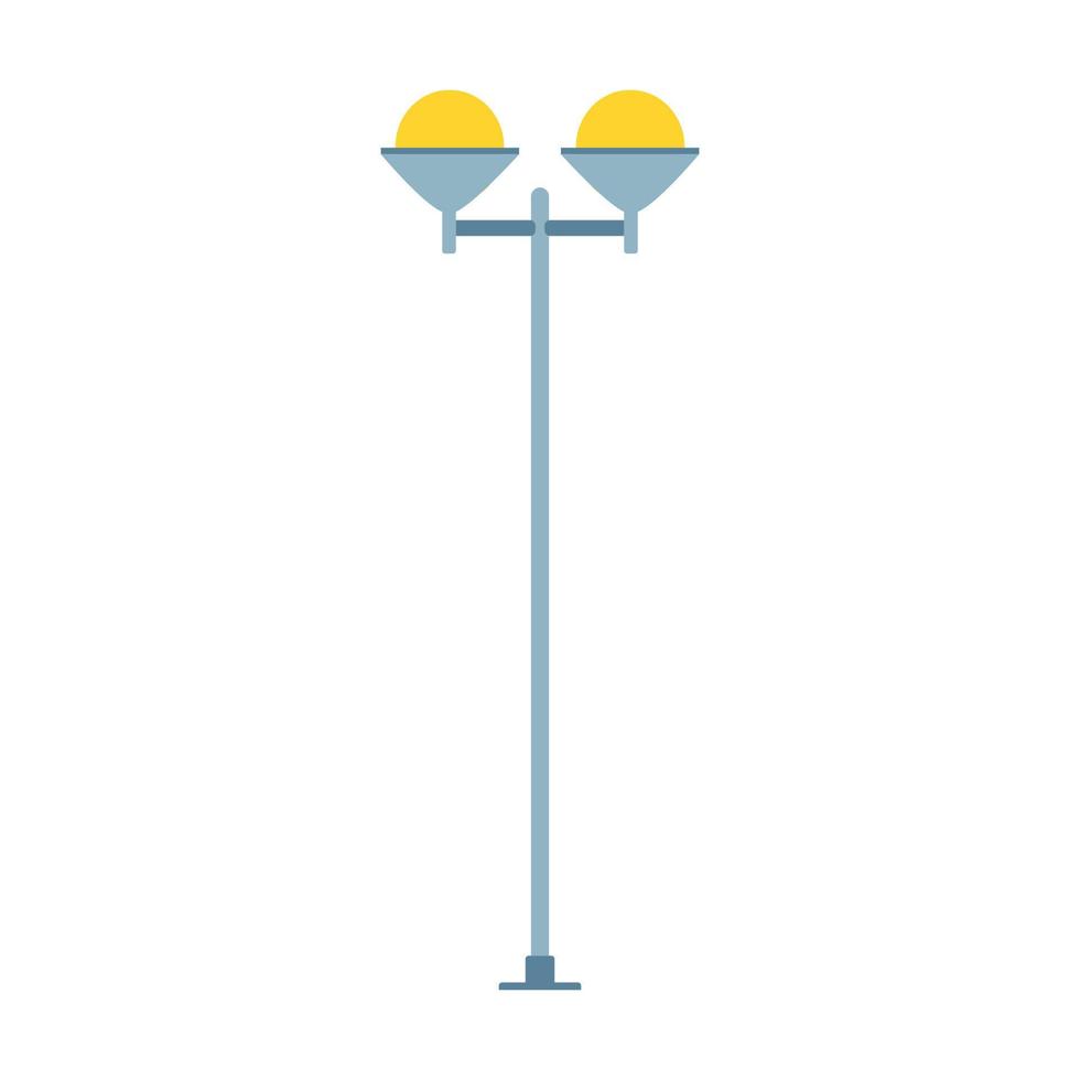 diseño de icono de vector de luz de calle aislado blanco. lámpara linterna ciudad silueta urbana. poste plano al aire libre vintage clásico