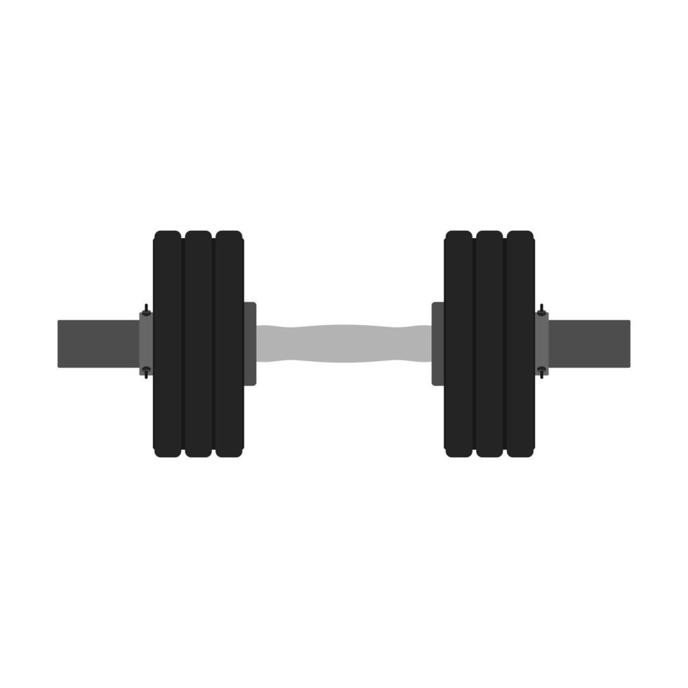 Dumbbell fitness weight bodybuilding vector flat icon. Gym exercise sport equipment strength. Muscle trainning fit element workout