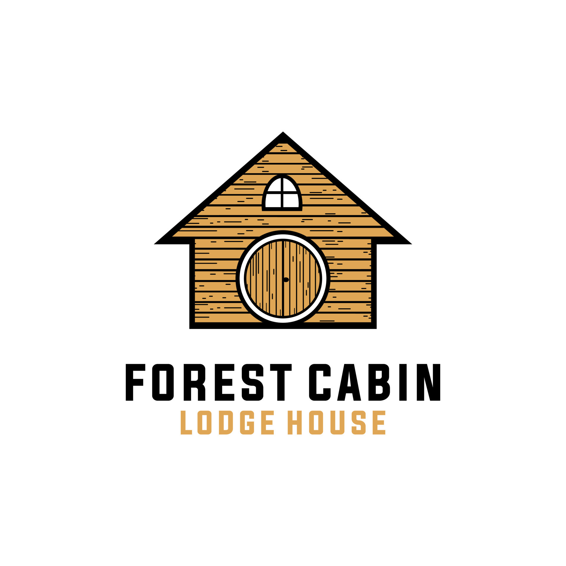 cabin house label vector template. lodge forest cottage graphic in badge patch emblem style