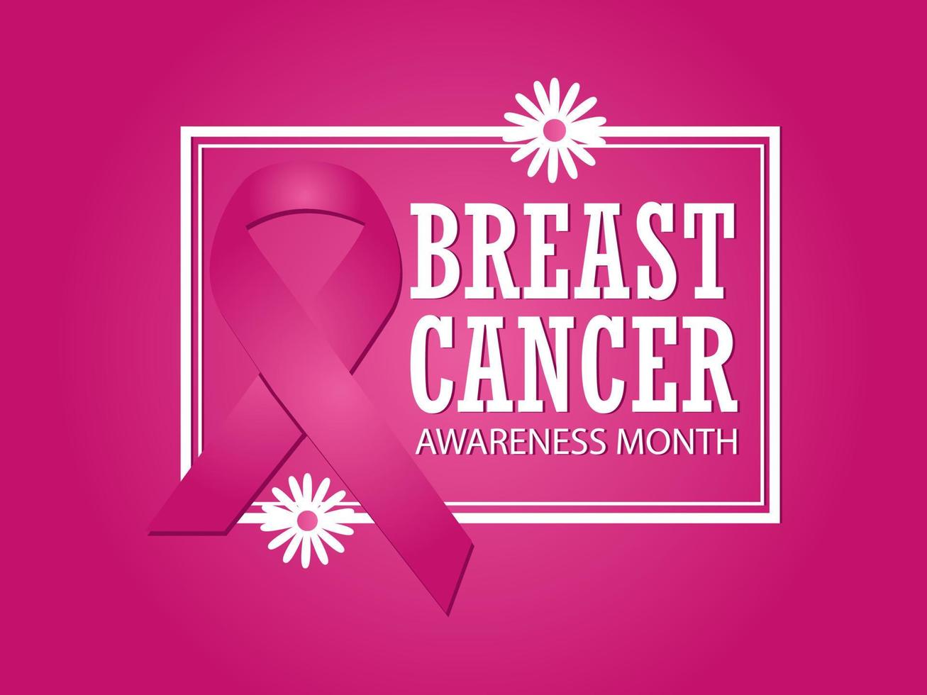 Breast Cancer Awareness month in October. vector Calligraphy Poster pink ribbon, template. Vector illustration.