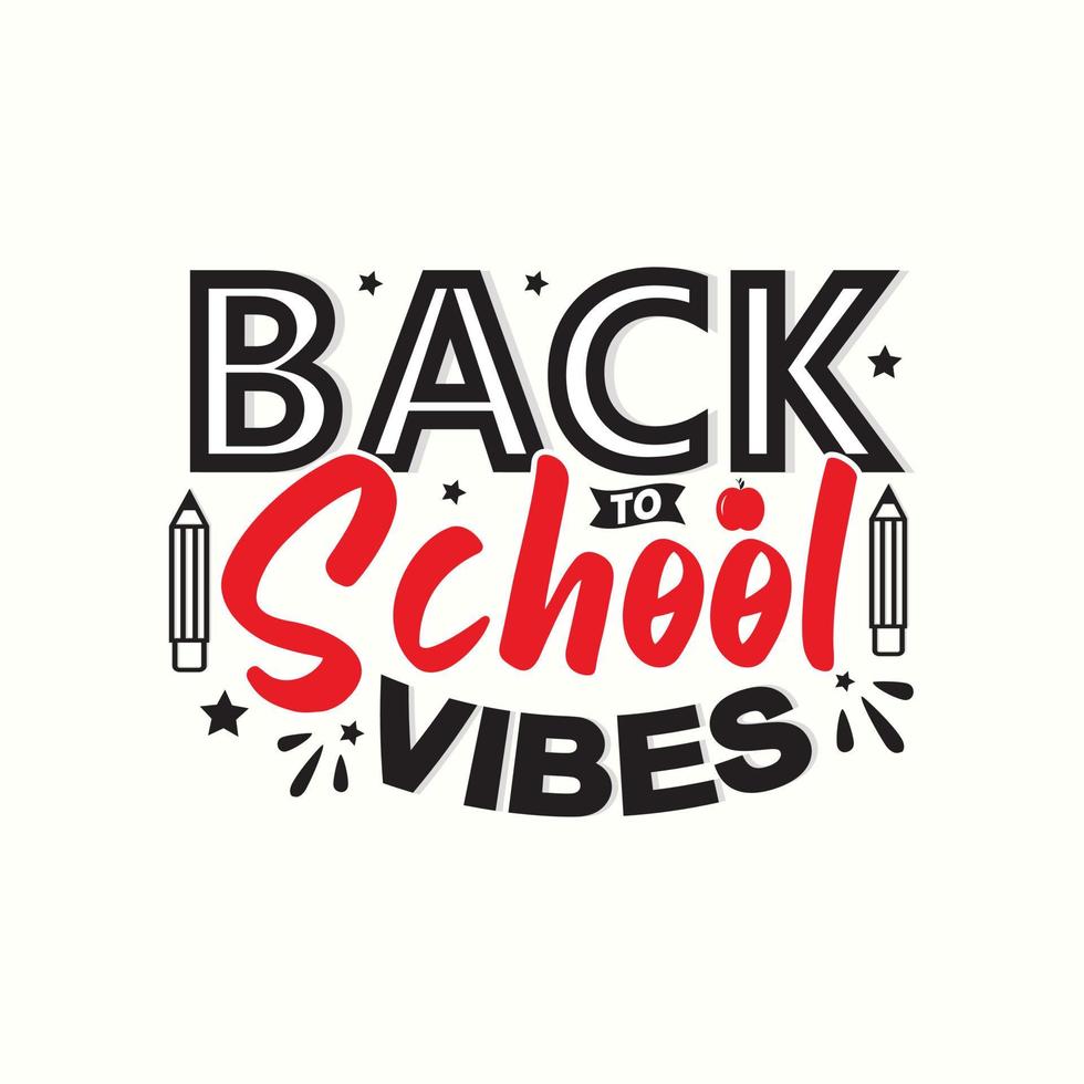 Back to school typography vector illustration colorful modern and school items elements decoration background.