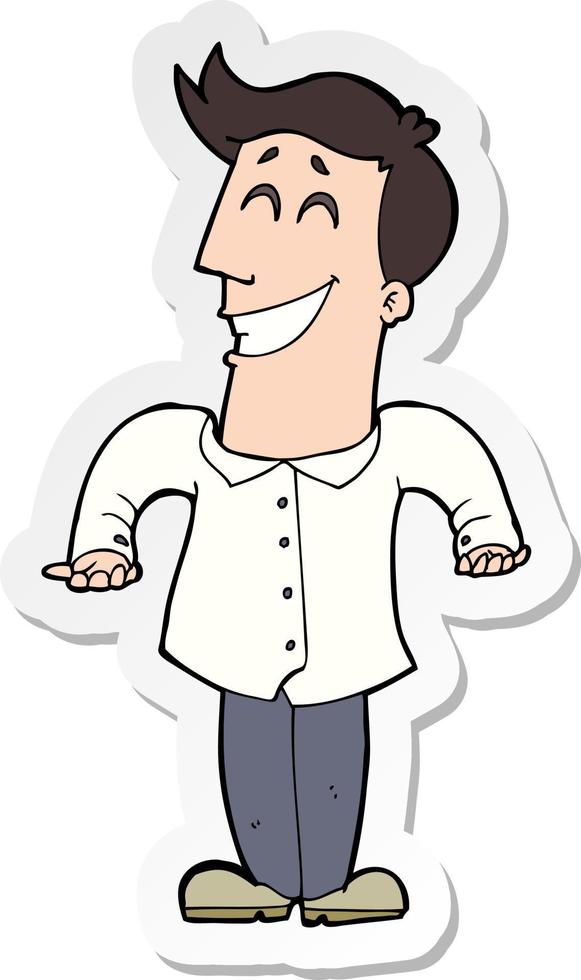 sticker of a cartoon businessman vector